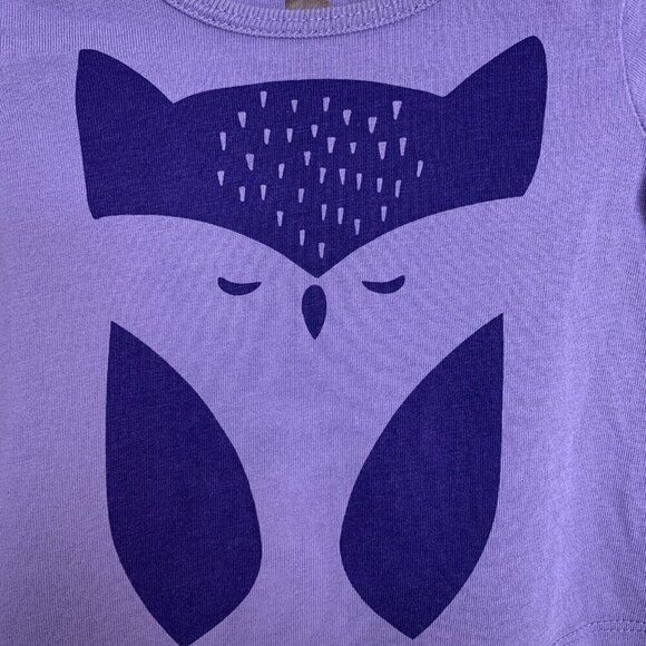 Tea Collection Long Sleeve Owl Graphic Tee T Shirt Knit Purple Girls 3-6 Months - Picture 4 of 13